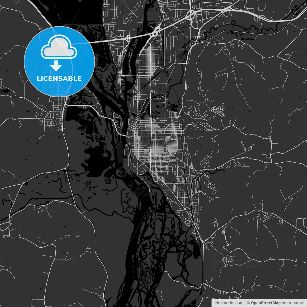 La Crosse, Wisconsin - Area Map - Dark