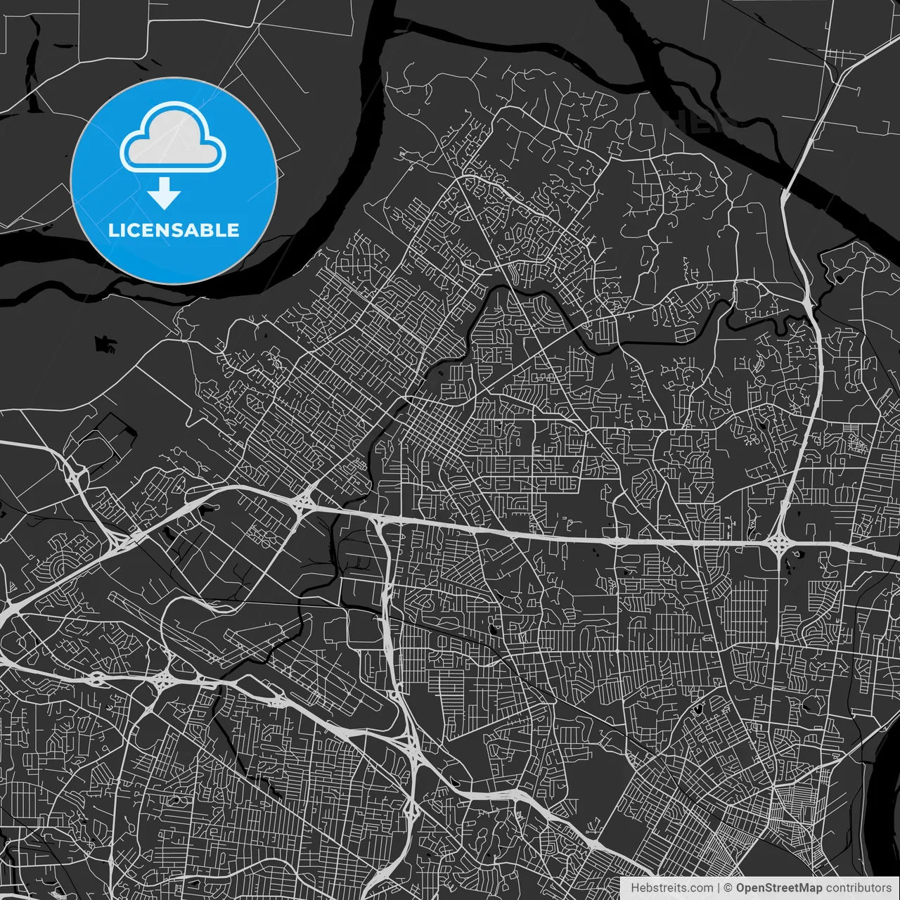 Florissant, Missouri - Area Map - Dark