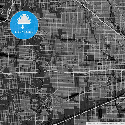 Oak Park, Illinois - Area Map - Dark