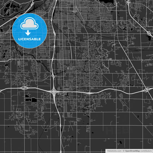Kentwood, Michigan - Area Map - Dark