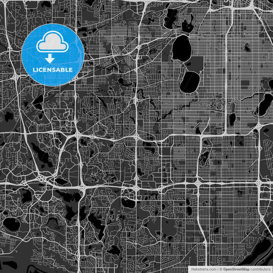 Edina, Minnesota - Area Map - Dark
