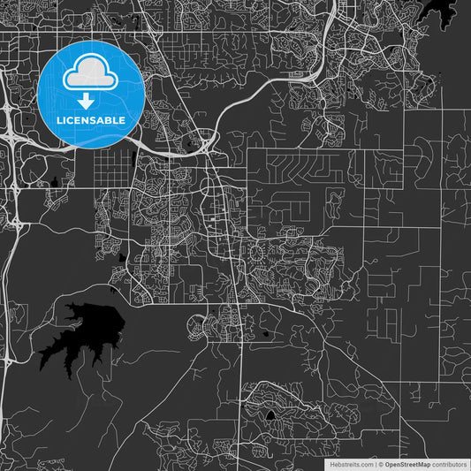 Parker, Colorado - Area Map - Dark