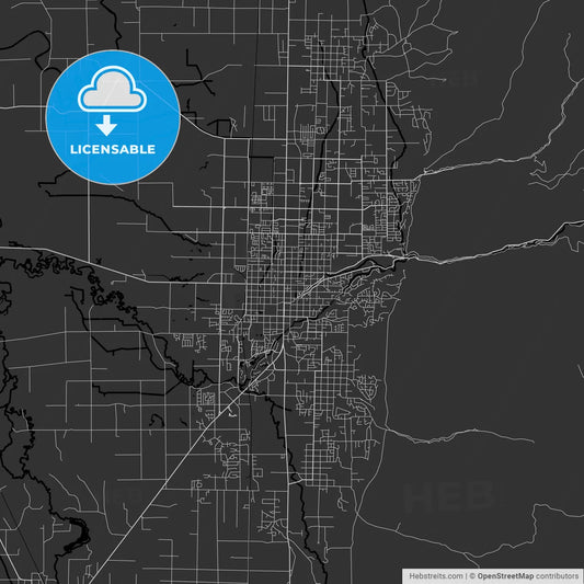 Logan, Utah - Area Map - Dark