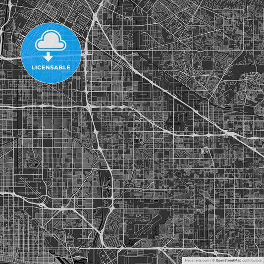 Cerritos, California - Area Map - Dark