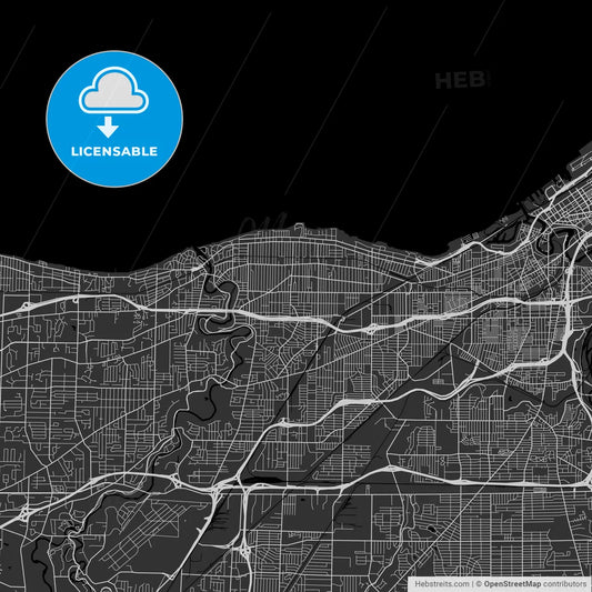 Lakewood, Ohio - Area Map - Dark