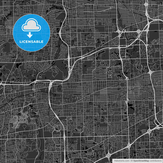 Downers Grove, Illinois - Area Map - Dark