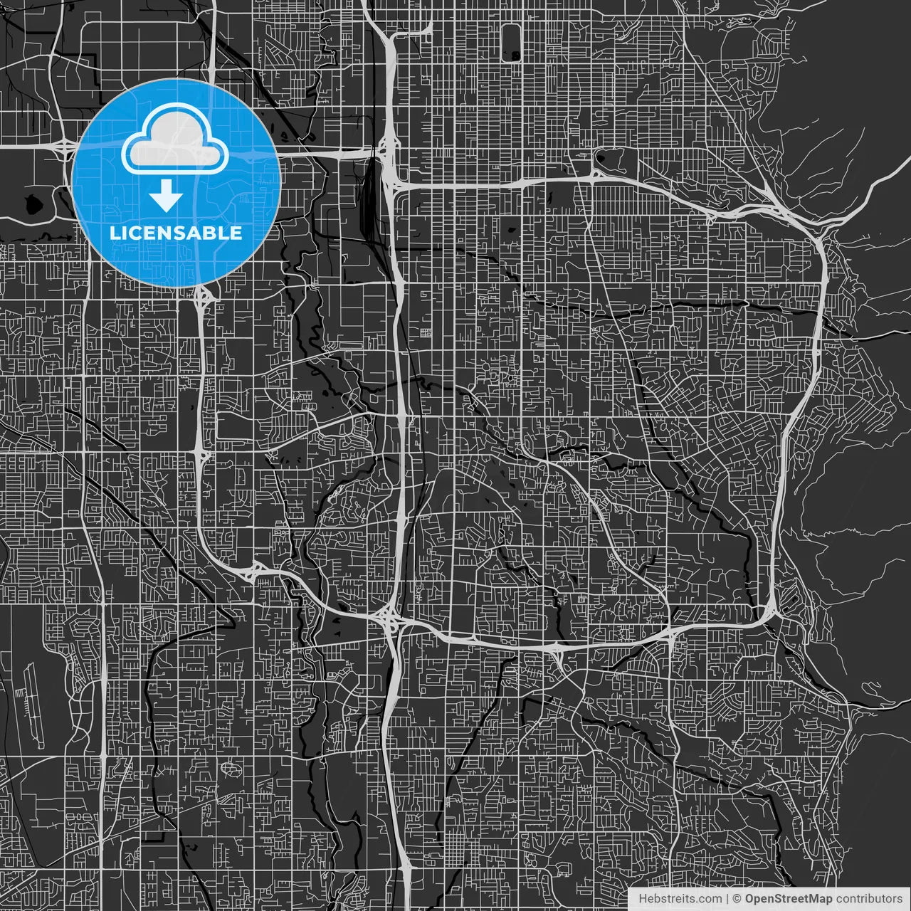 Murray, Utah - Area Map - Dark