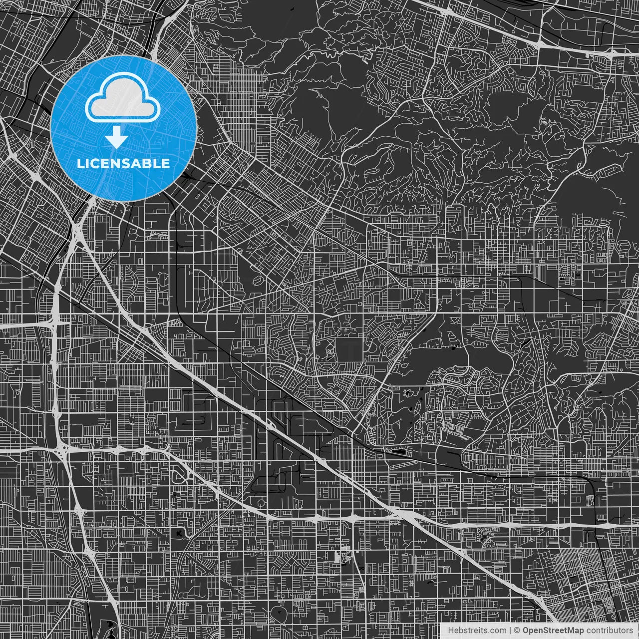 La Mirada, California - Area Map - Dark
