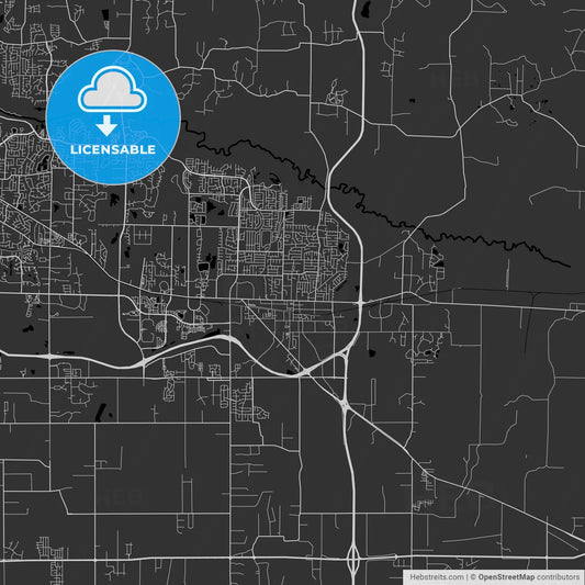 Collierville, Tennessee - Area Map - Dark