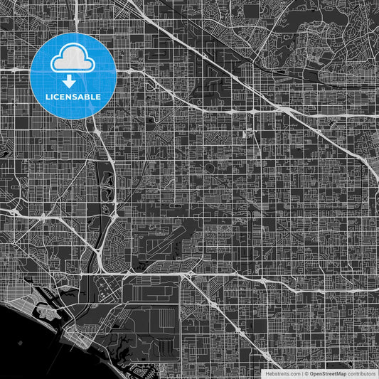 Cypress, California - Area Map - Dark