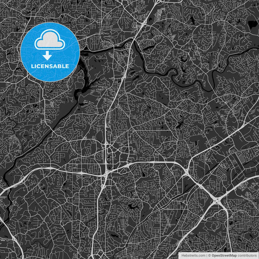 Dunwoody, Georgia - Area Map - Dark