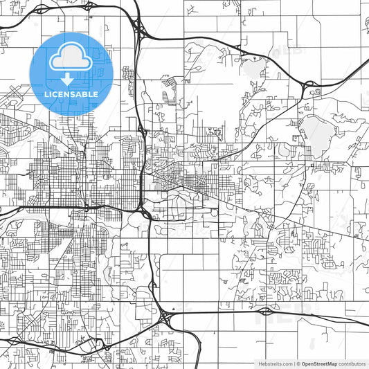 East Lansing, Michigan - Area Map - Light