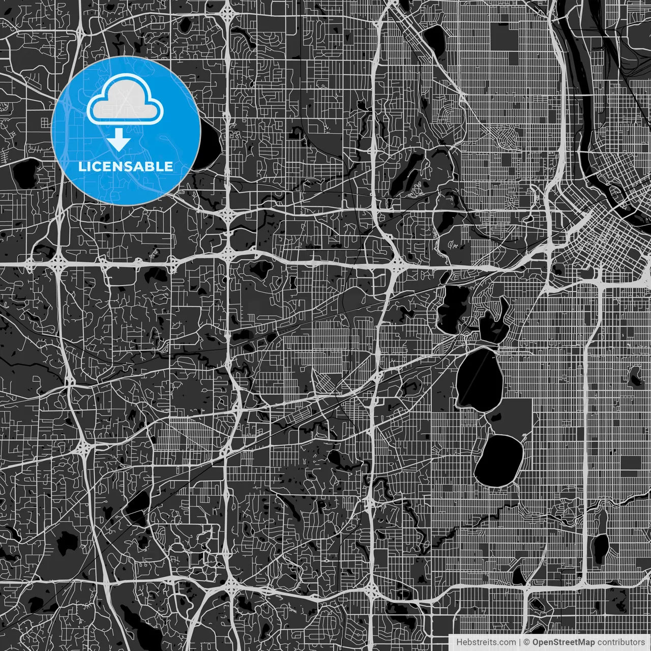 St. Louis Park, Minnesota - Area Map - Dark