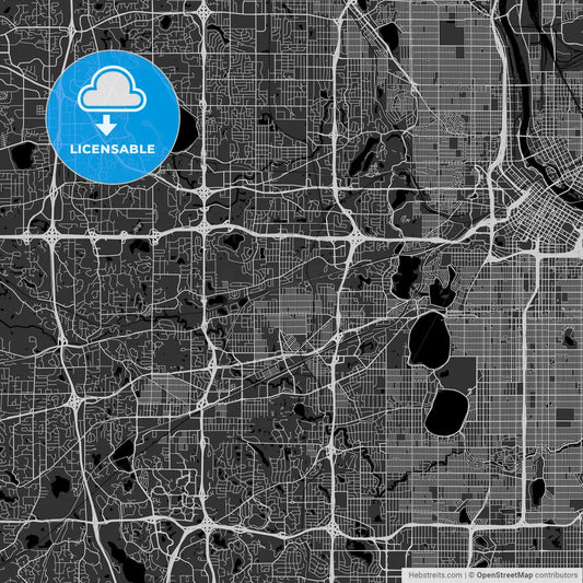 St. Louis Park, Minnesota - Area Map - Dark