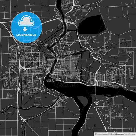 Niagara Falls, New York - Area Map - Dark