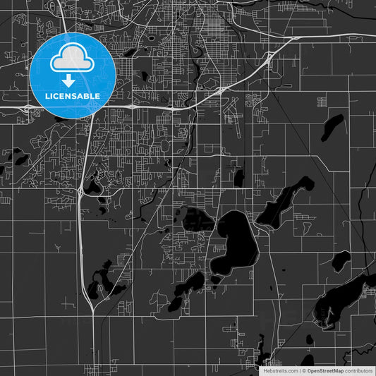 Portage, Michigan - Area Map - Dark