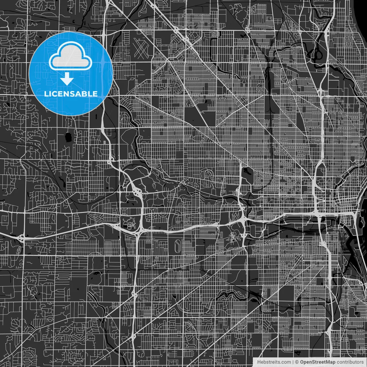 Wauwatosa, Wisconsin - Area Map - Dark