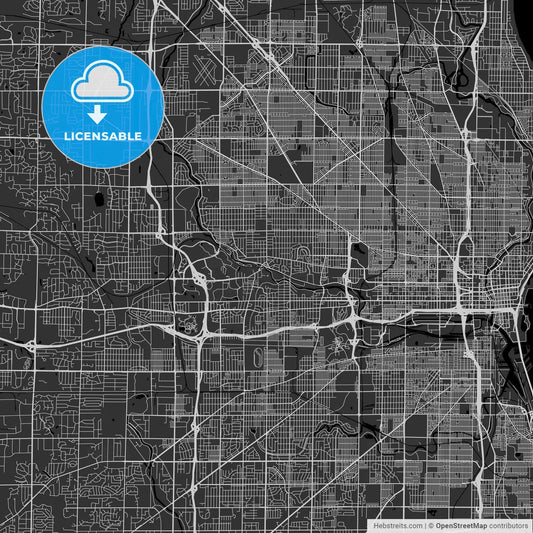 Wauwatosa, Wisconsin - Area Map - Dark