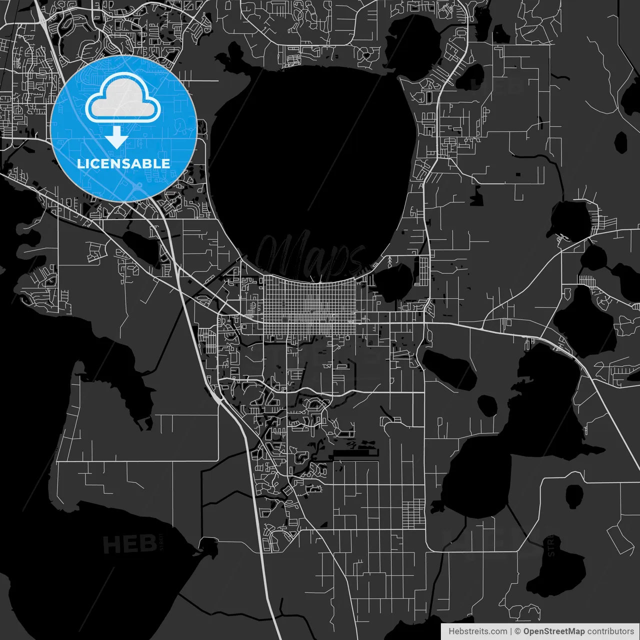 St. Cloud, Florida - Area Map - Dark