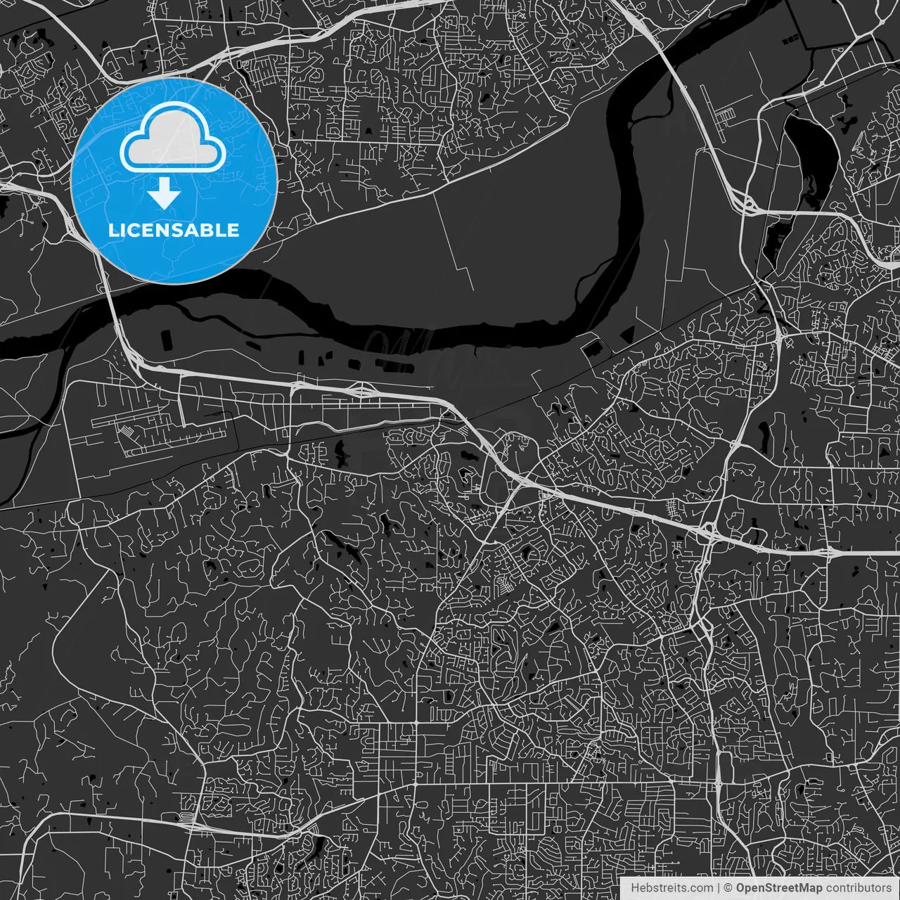 Chesterfield, Missouri - Area Map - Dark