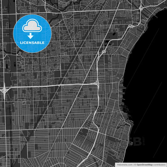 Roseville, Michigan - Area Map - Dark
