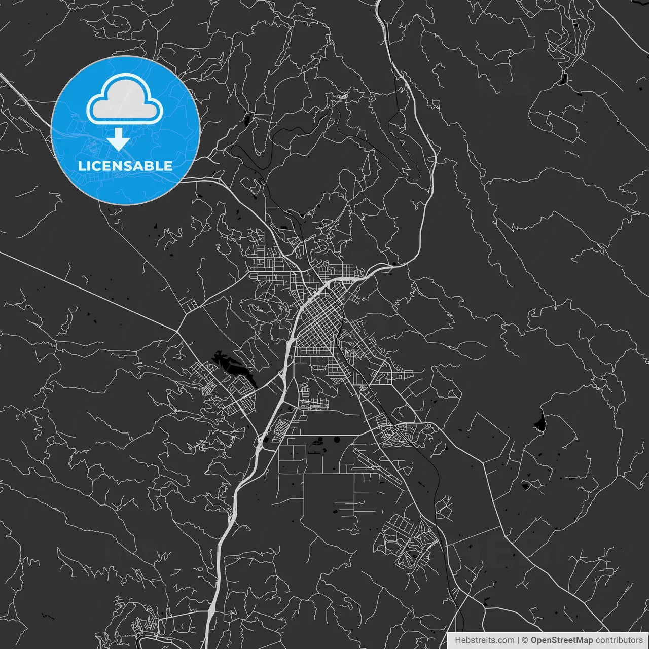 San Luis Obispo, California - Area Map - Dark