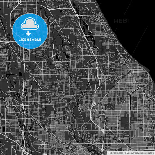 Glenview, Illinois - Area Map - Dark