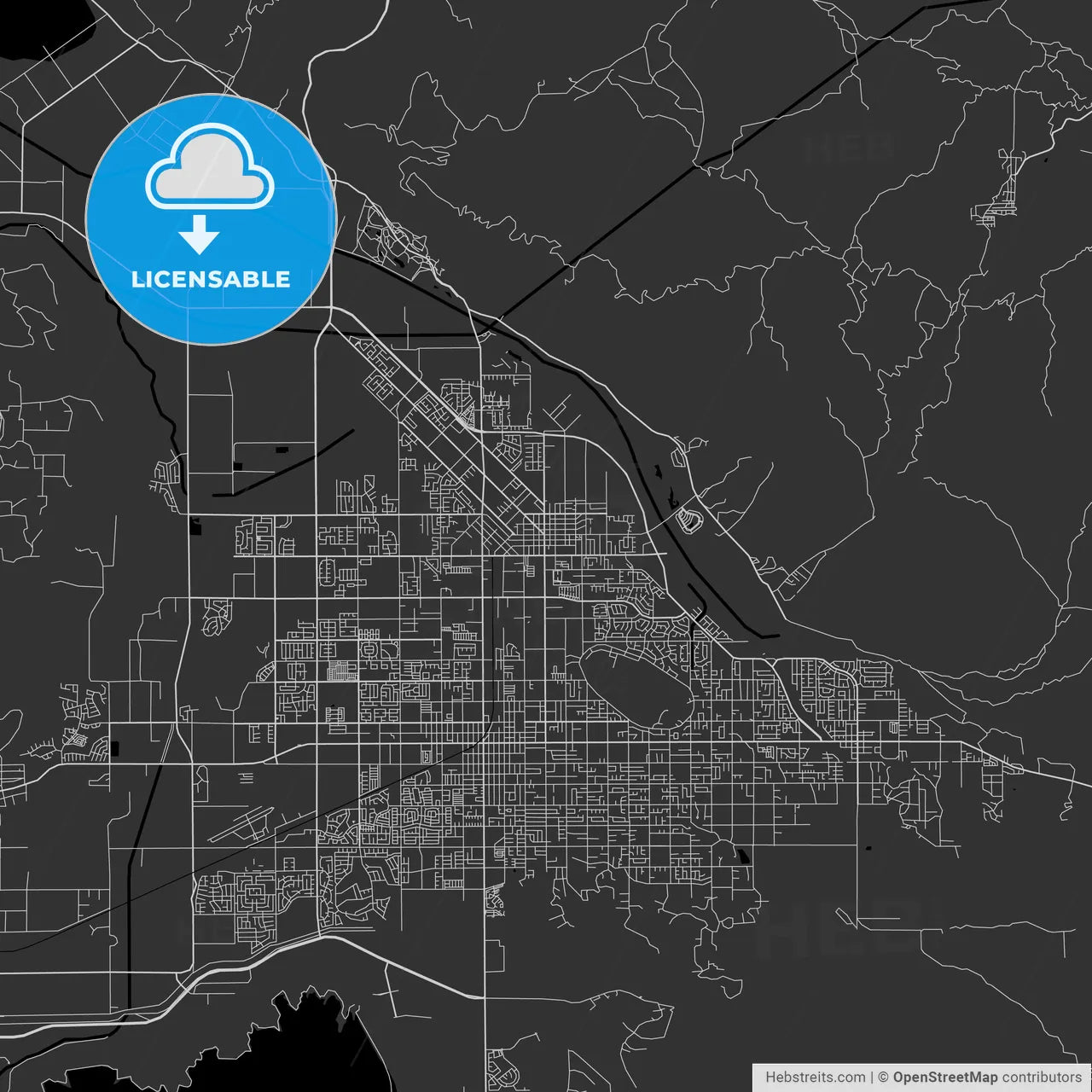 San Jacinto, California - Area Map - Dark