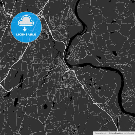 Middletown, Connecticut - Area Map - Dark