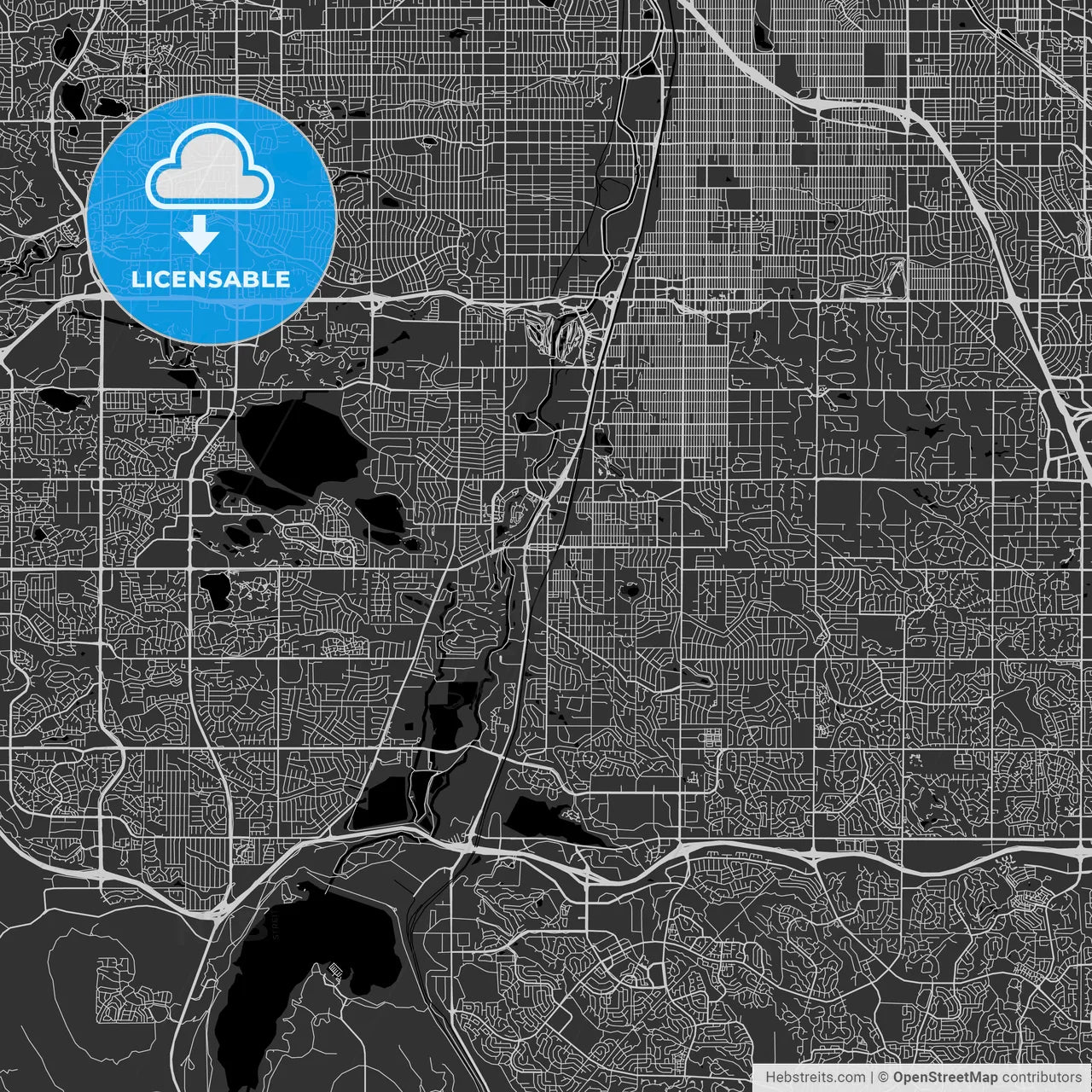 Littleton, Colorado - Area Map - Dark