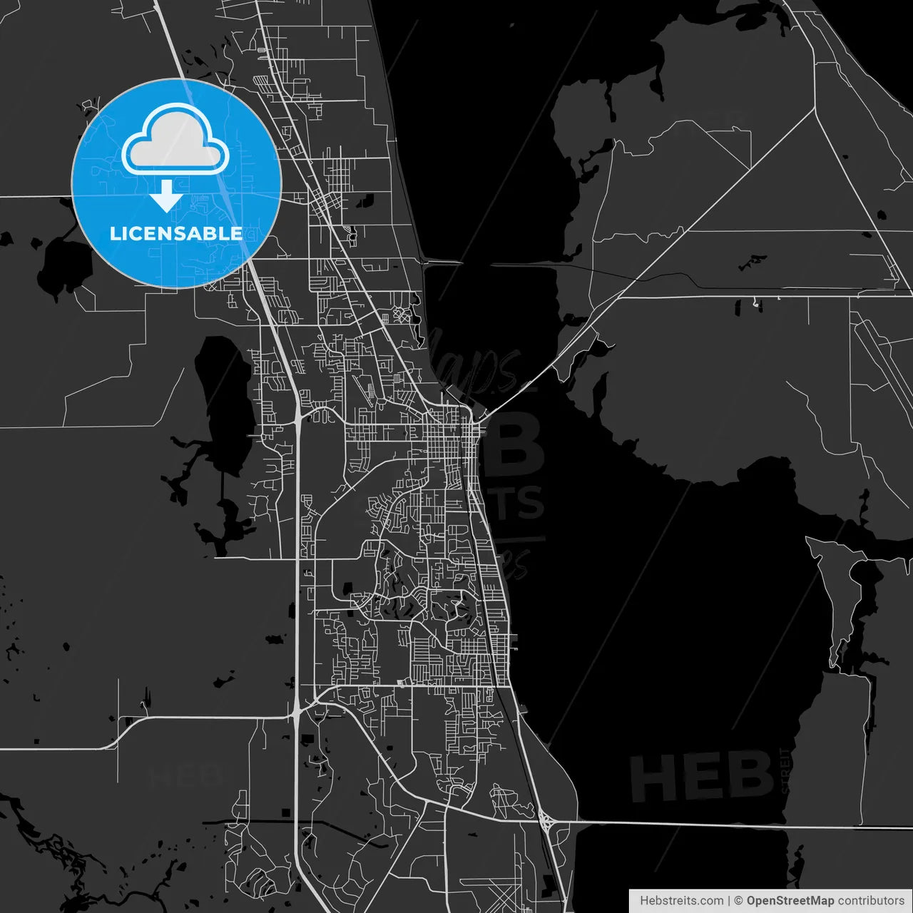 Titusville, Florida - Area Map - Dark