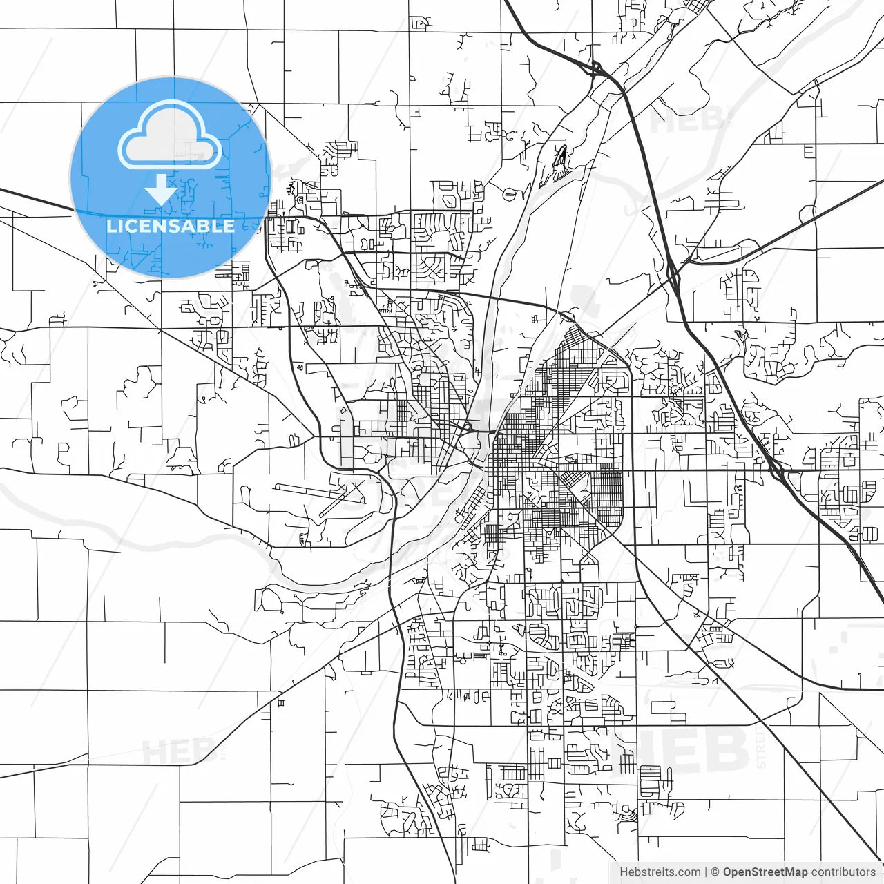 West Lafayette, Indiana - Area Map - Light