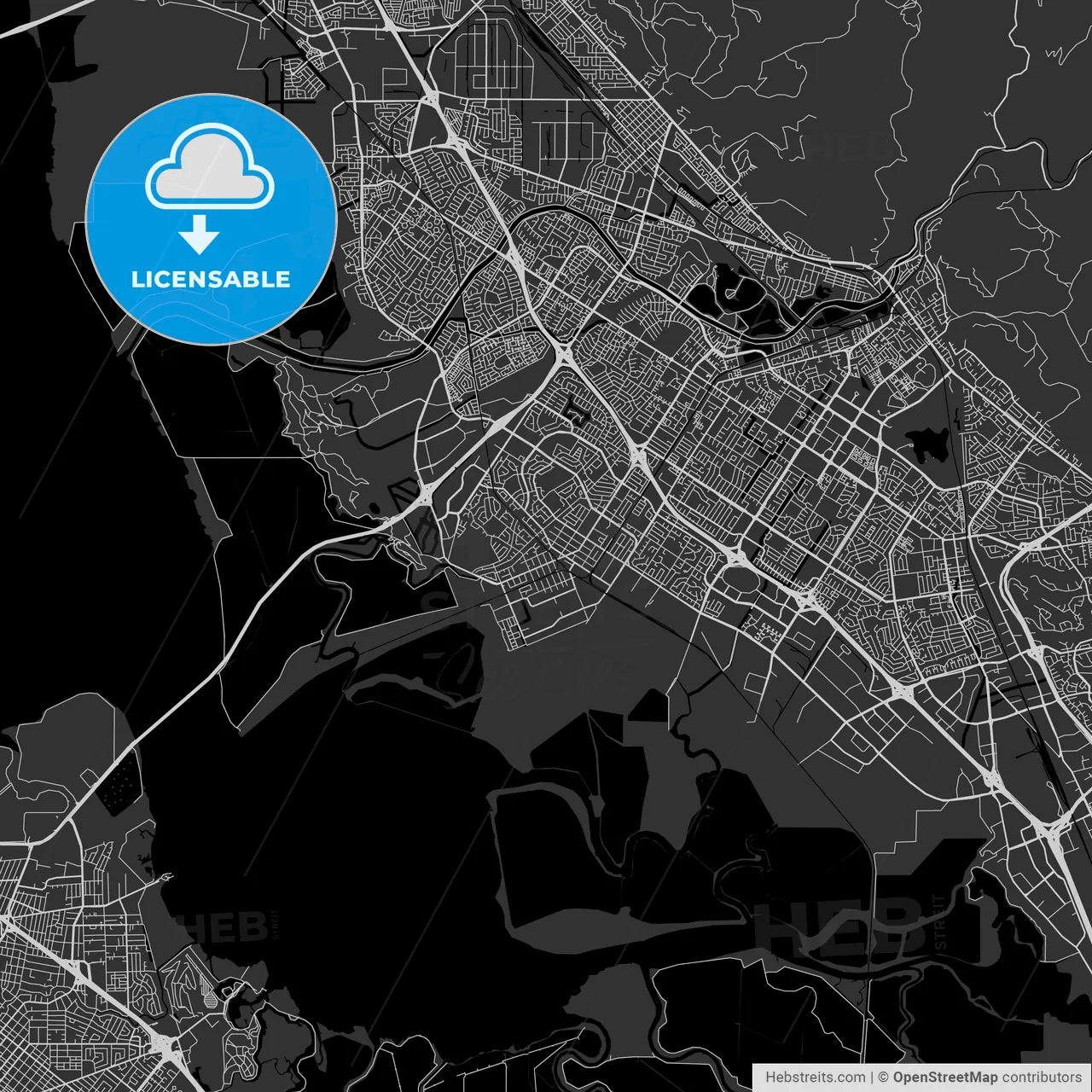 Newark, California - Area Map - Dark