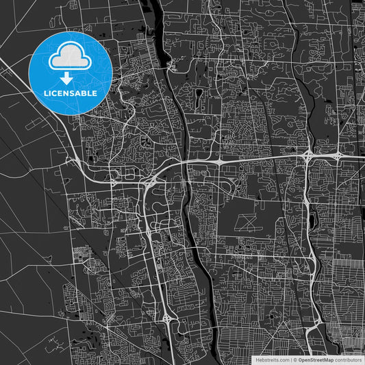 Dublin, Ohio - Area Map - Dark