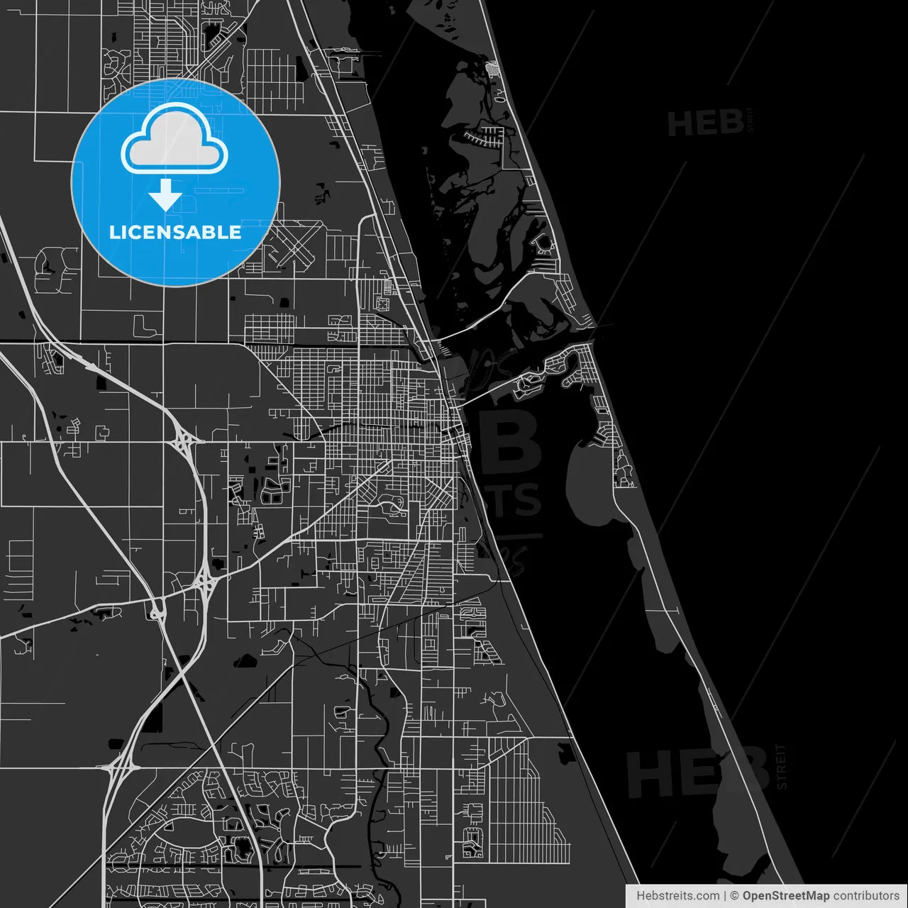 Fort Pierce, Florida - Area Map - Dark
