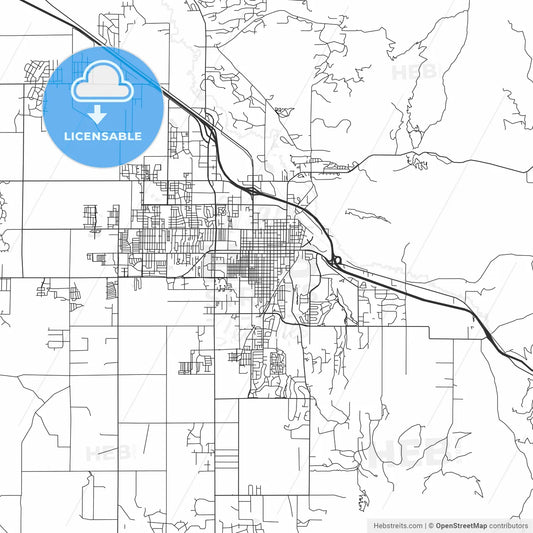 Bozeman, Montana - Area Map - Light