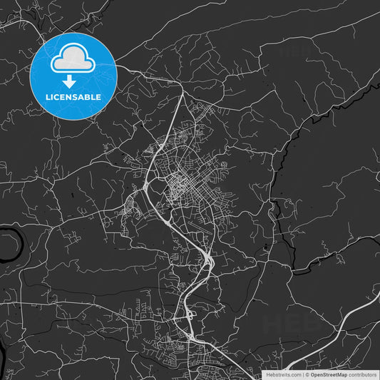 Blacksburg, Virginia - Area Map - Dark