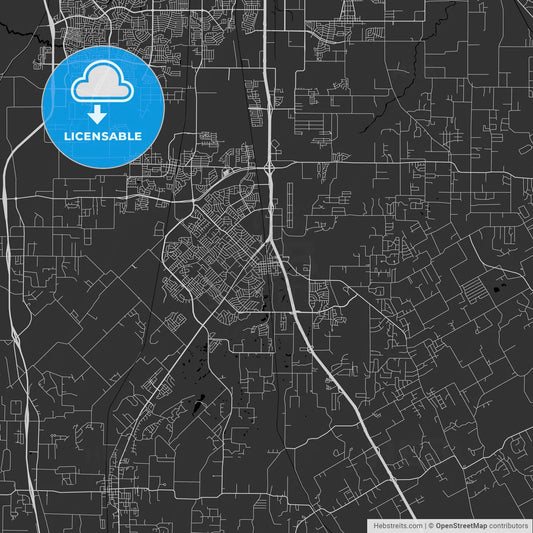 Burleson, Texas - Area Map - Dark