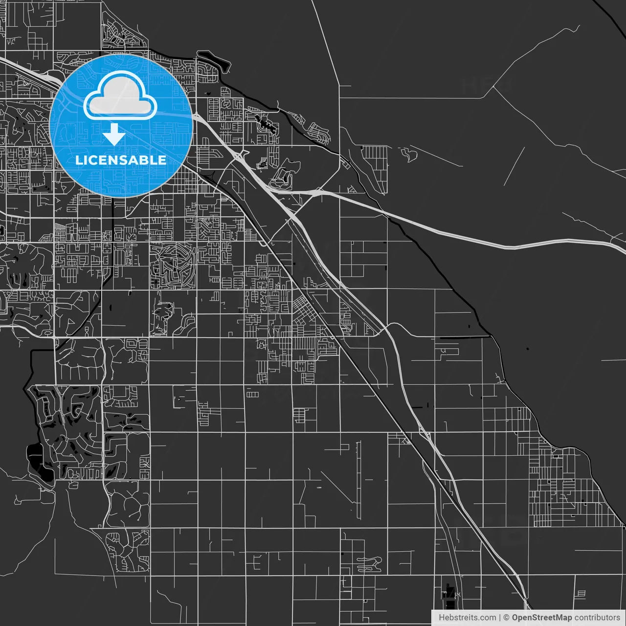 Coachella, California - Area Map - Dark
