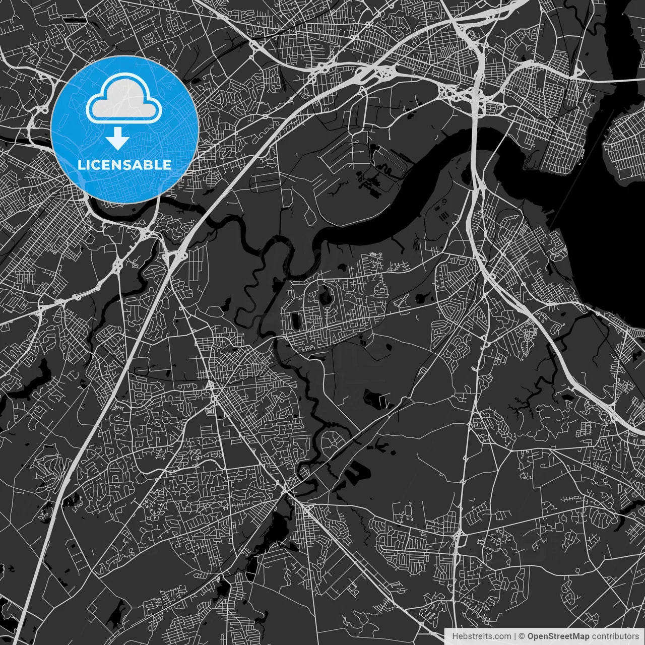 Sayreville, New Jersey - Area Map - Dark