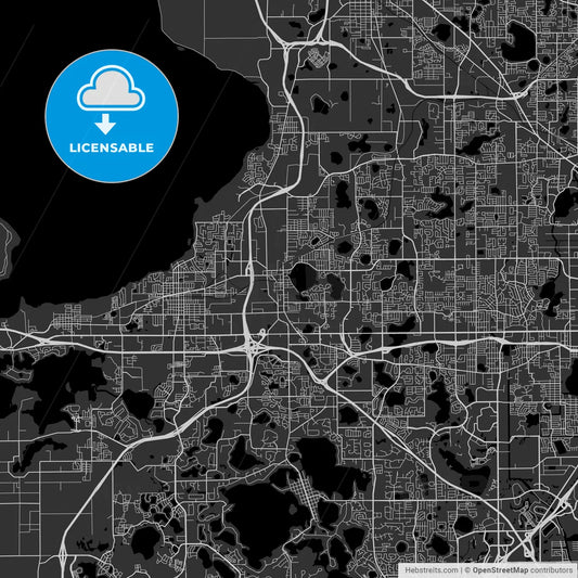 Ocoee, Florida - Area Map - Dark