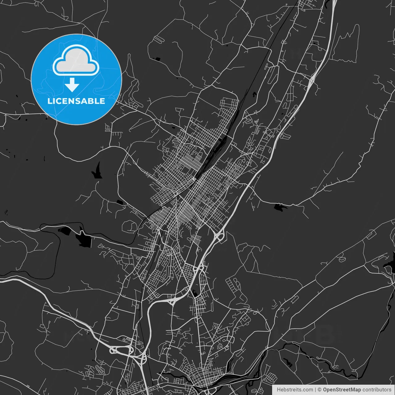 Altoona, Pennsylvania - Area Map - Dark