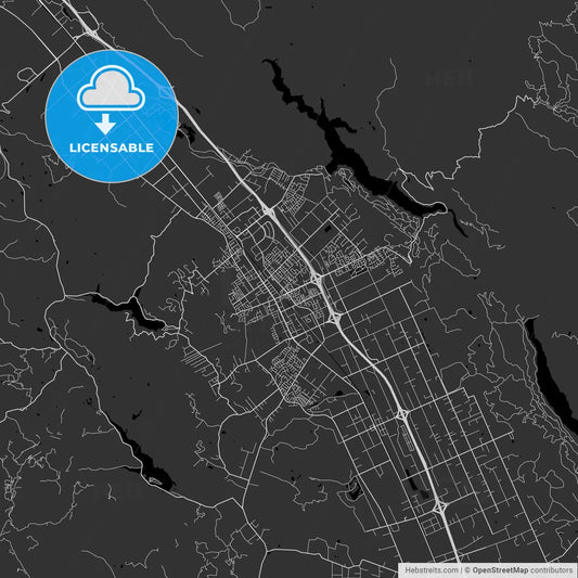 Morgan Hill, California - Area Map - Dark