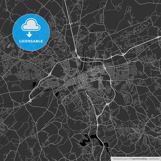 York, Pennsylvania - Area Map - Dark