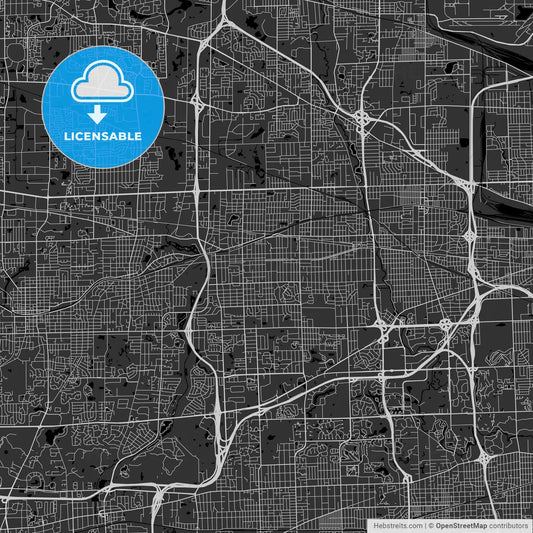 Lombard, Illinois - Area Map - Dark