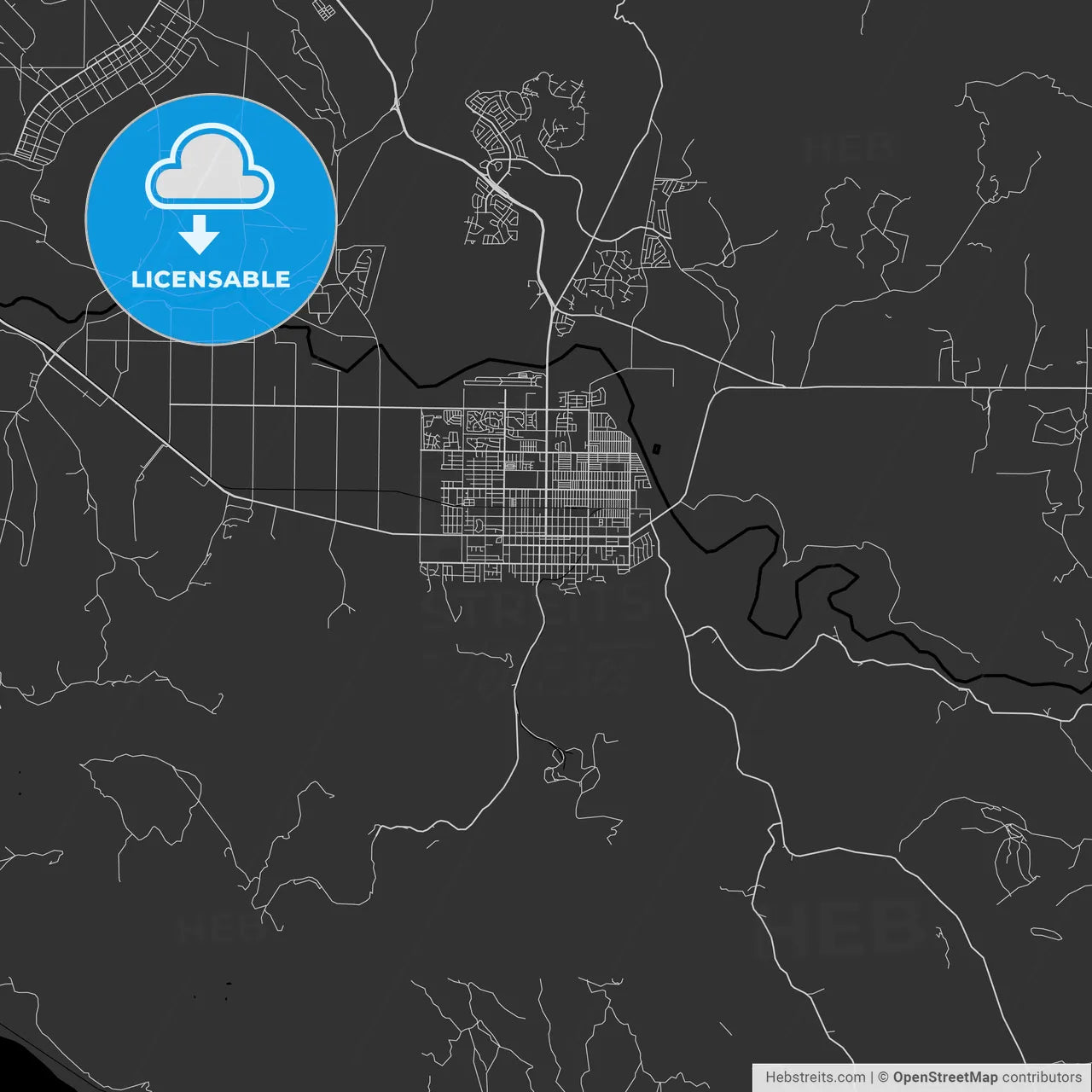 Lompoc, California - Area Map - Dark
