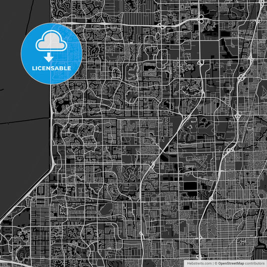 North Lauderdale, Florida - Area Map - Dark