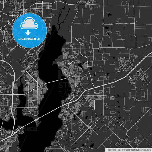 Rockwall, Texas - Area Map - Dark