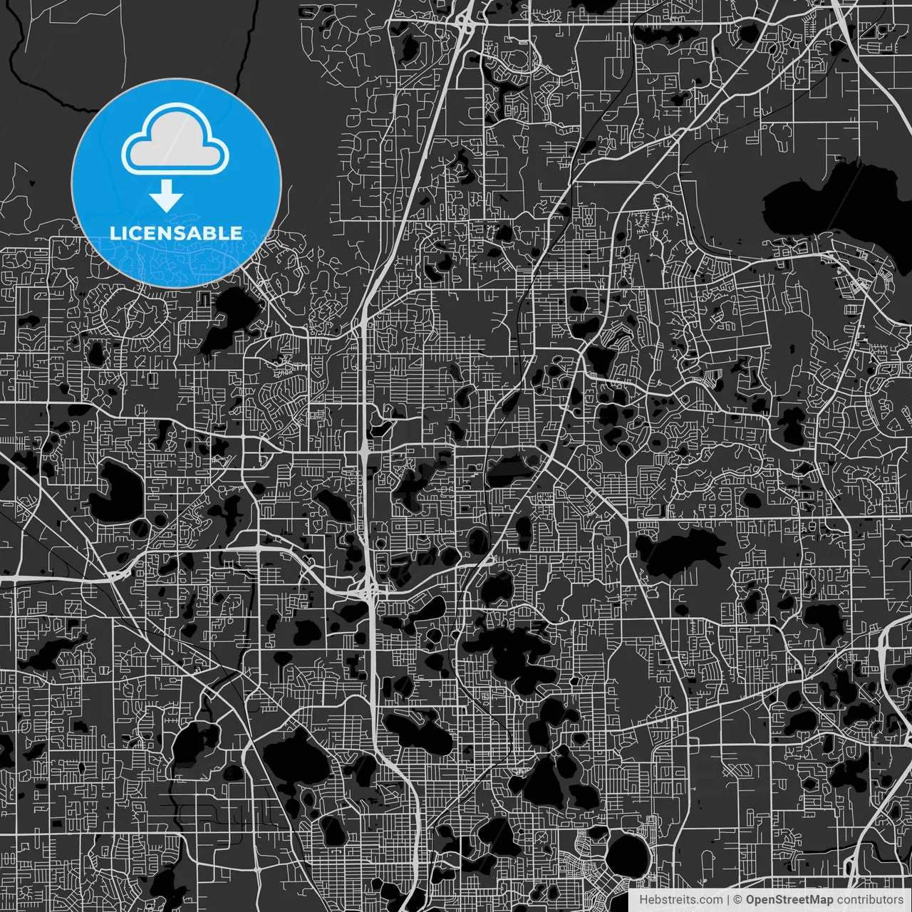 Altamonte Springs, Florida - Area Map - Dark