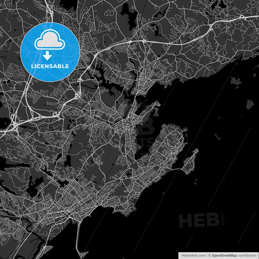 Salem, Massachusetts - Area Map - Dark